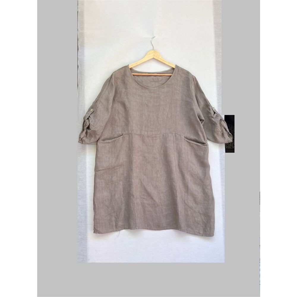 Meo Meli  Women’s Pockets front Linen Tunic /Dress